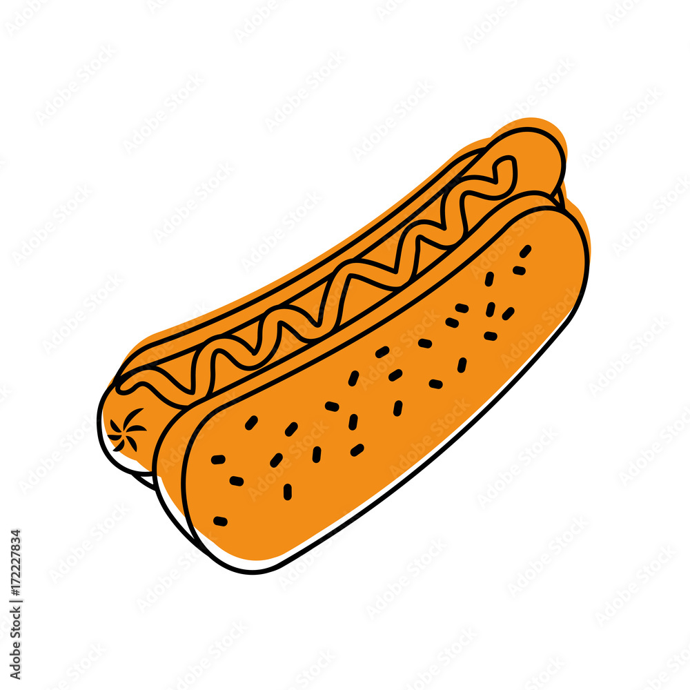 fast food hot dog sausage and mustard dinner vector illustration fast food hot dog sausage and mustard dinner vector illustration
