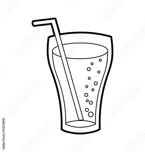 glass cup cola drink bubbles refresment liquid vector illustration