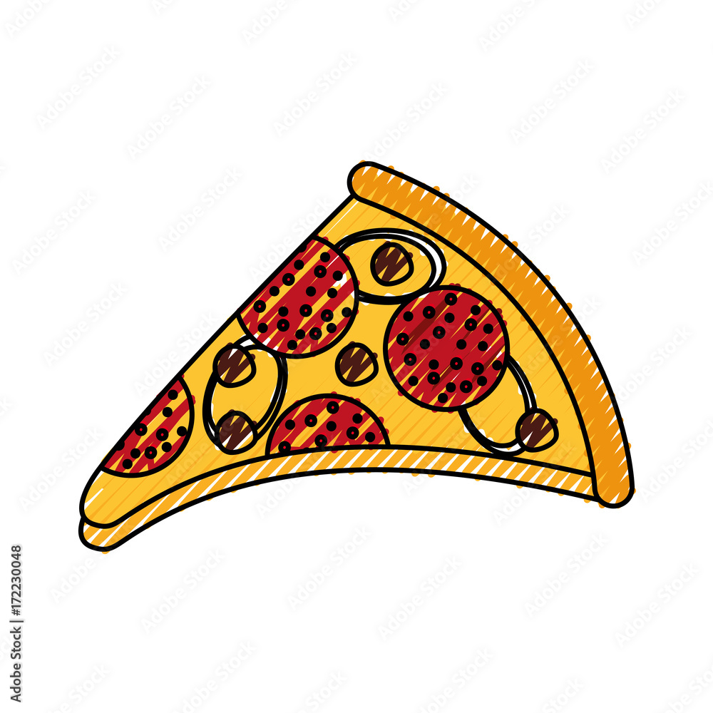 fast food pizza with cheese pepperoni tasty vector illustration fast food pizza with cheese pepperoni tasty vector illustration
