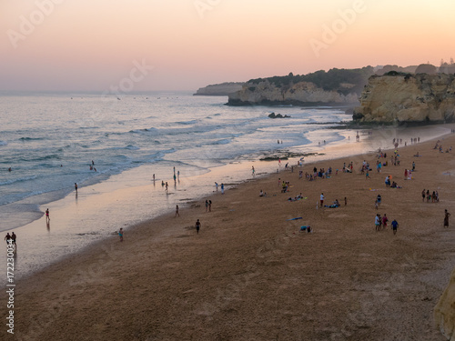 Armacao de Pera beach at the sunset - Portugal