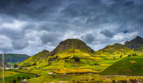 Mountains of the Andes. Mountain road in the Andes. Ecuador.