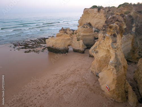 Armacao de Pera beach at the sunset - Portugal