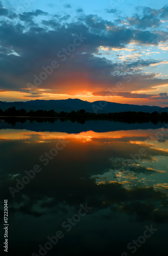Sunset over Coot Lake  Boulder  Colorado