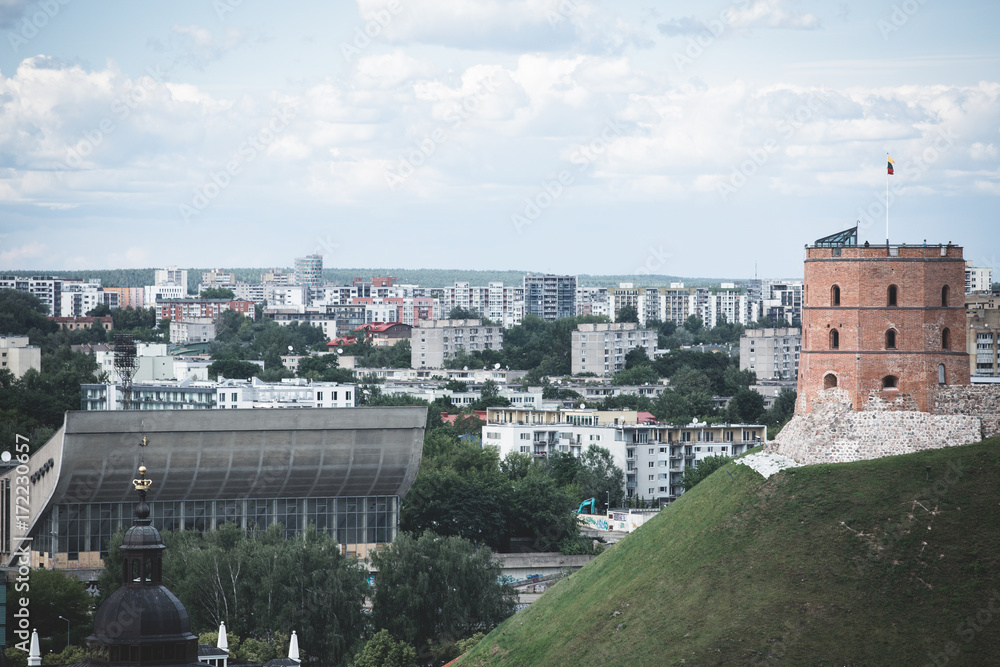 Vilnius old town cityscape panorama, Lithuania