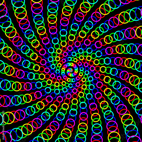 Rainbow Colored Ring Spiral Pattern