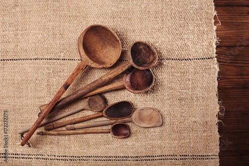 Photos real vintage wooden spoons