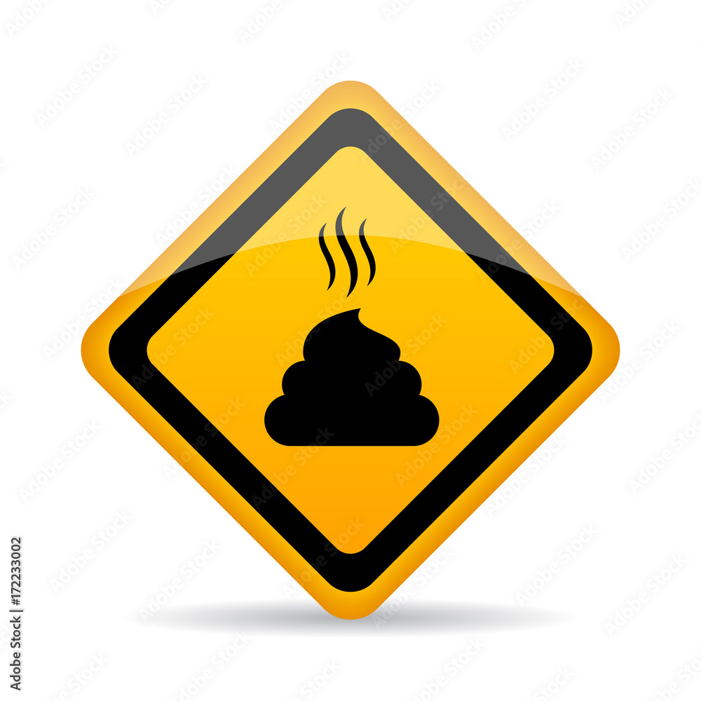 Poop warning sign Stock Vector Adobe Stock