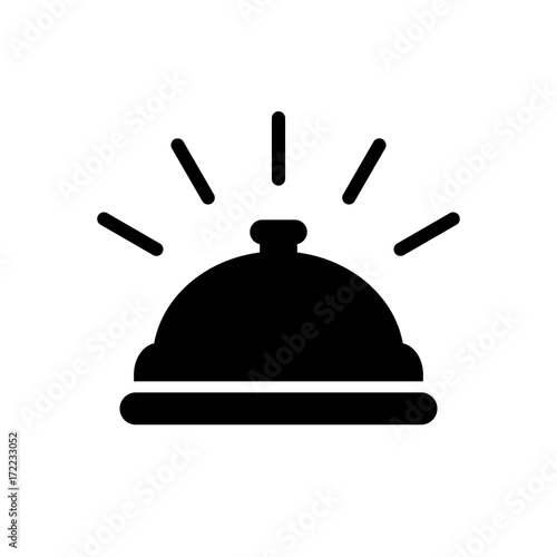 Hotel reception desk bell vector icon