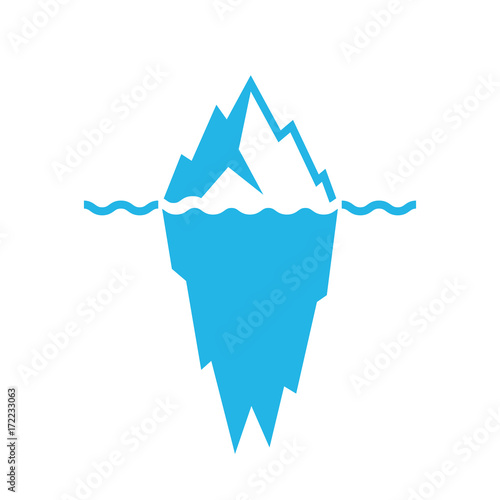 Waves and iceberg vector icon