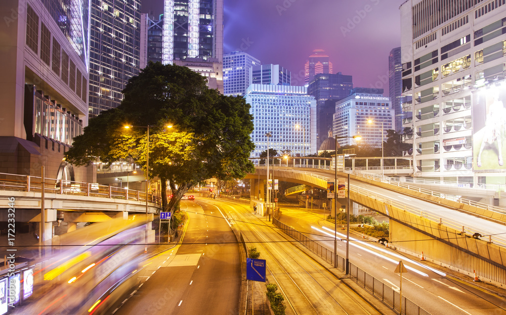 Obraz premium Night view of central Hong Kong