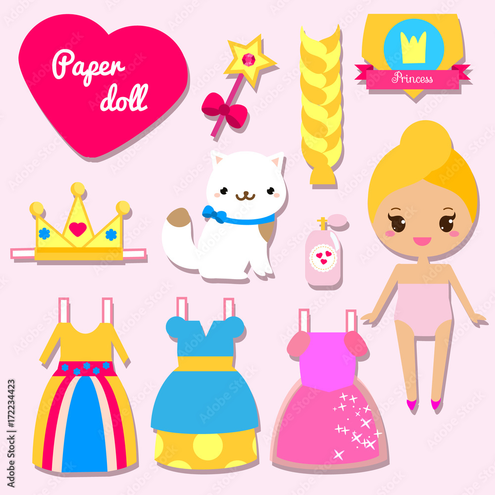 Paper doll princess sale
