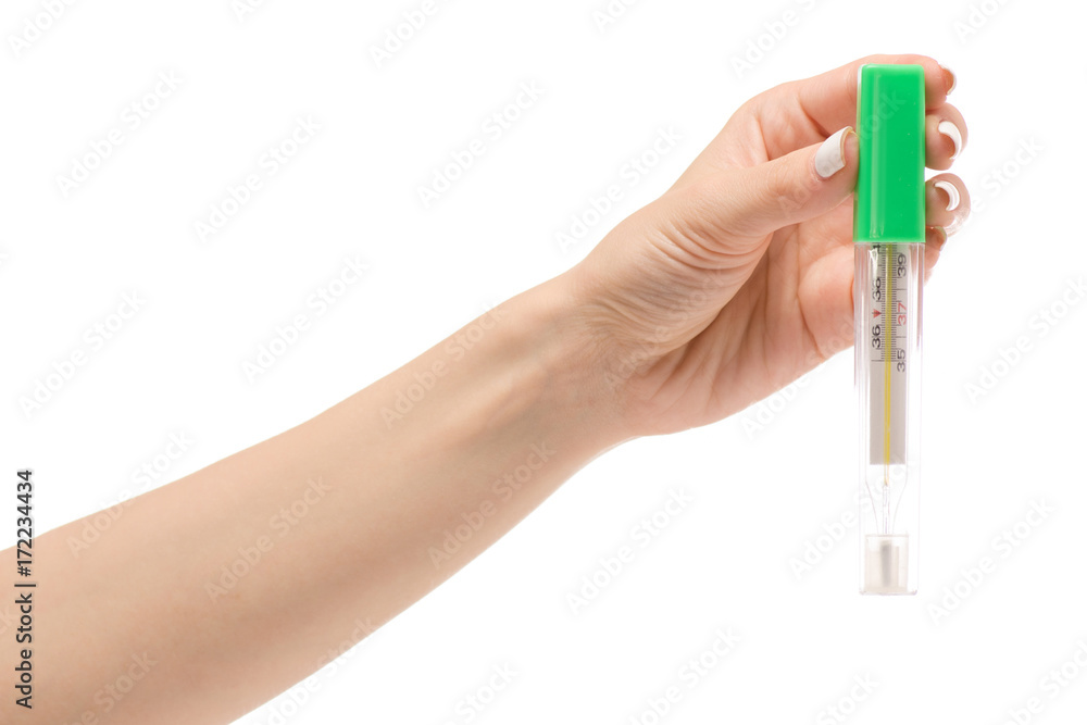 Female hand thermometer for the body Female hand thermometer for the body