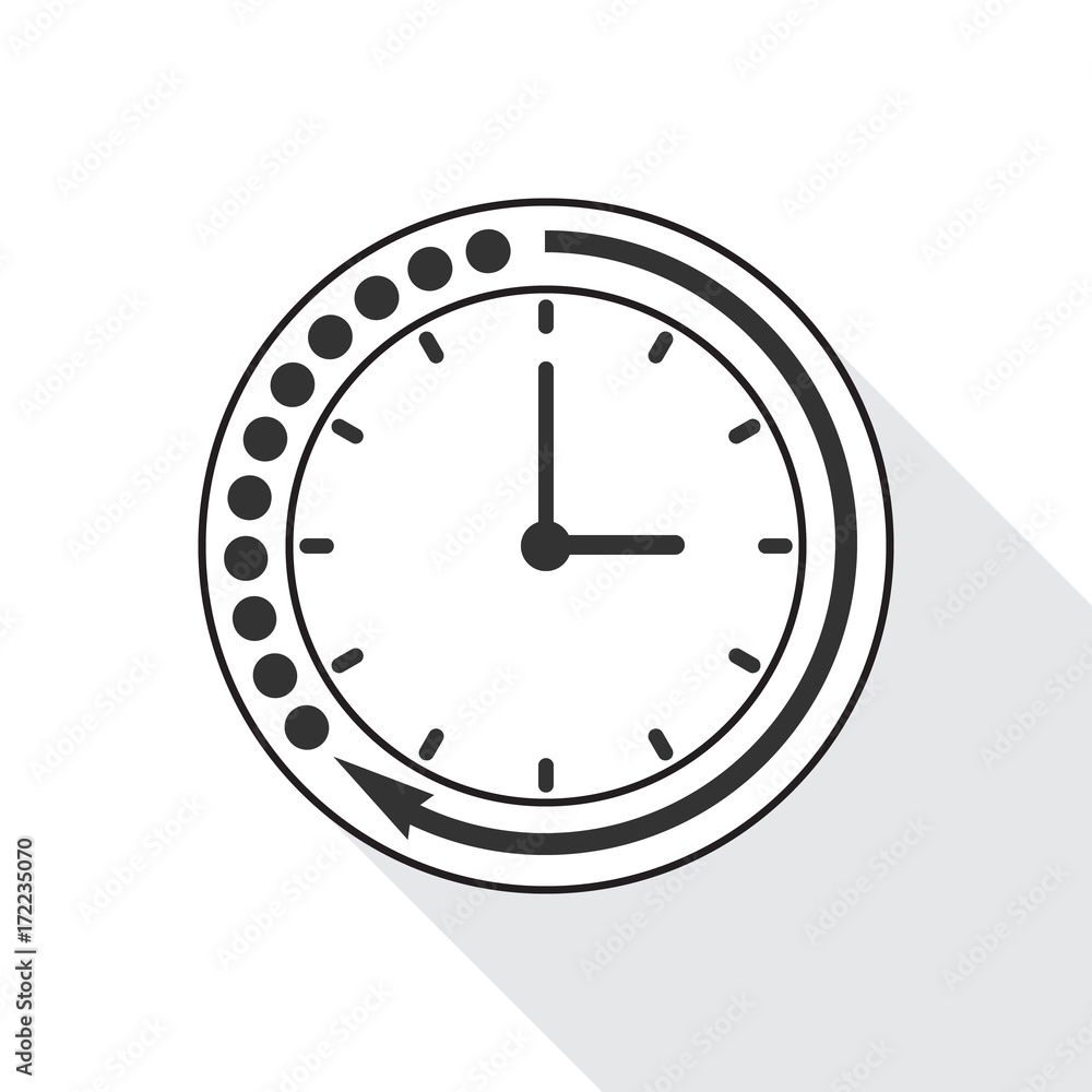 Clock icon flat design on the white background. Vector illustration. Clock icon flat design on the white background. Vector illustration.