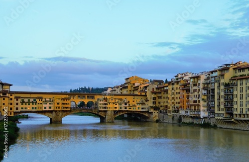 Ponte Vecchio bridge on the river arno, Florence Italy.