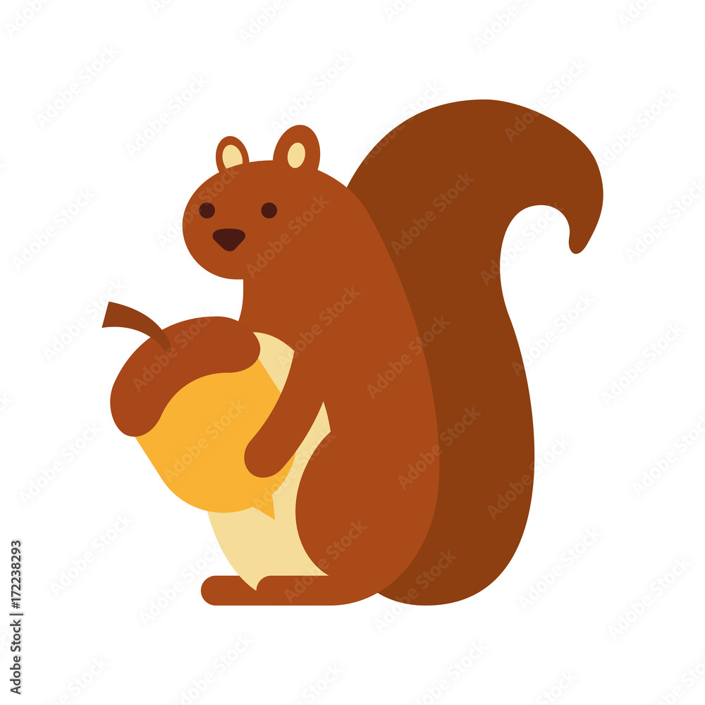 autumn season squirrel with acorn animal forest vector illustration autumn season squirrel with acorn animal forest vector illustration