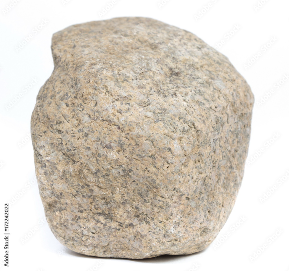 Single natural stone on white background Single natural stone on white background