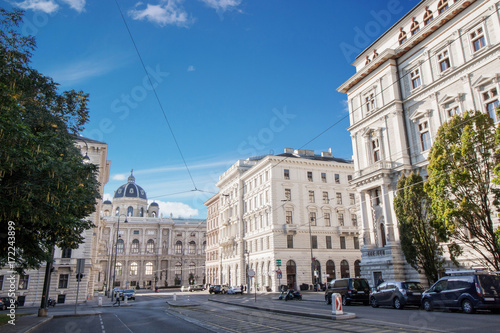 Low angle view of historic buildings at daytime at Vienna, Austria 