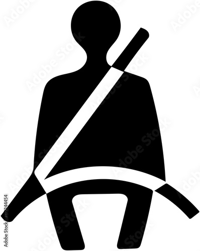 Fasten safety seat belt icon