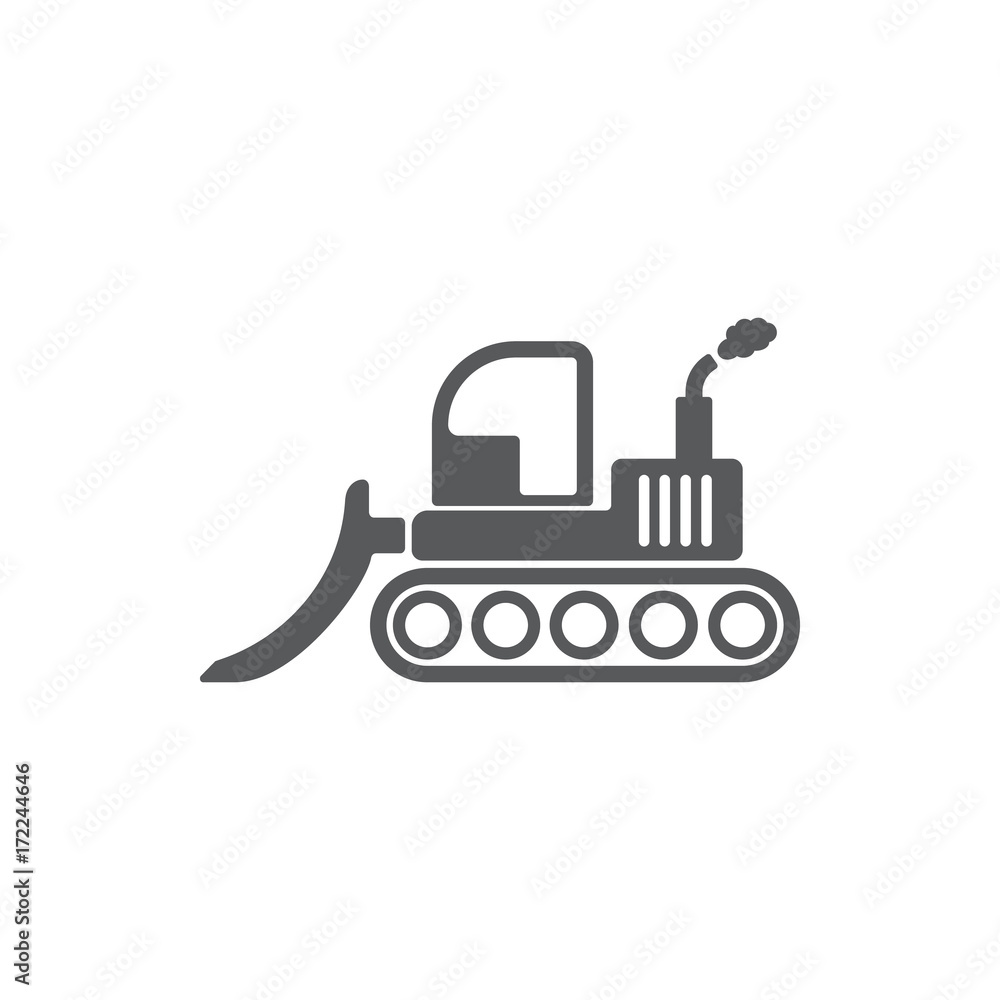 Crawler bulldozer icon Crawler bulldozer icon