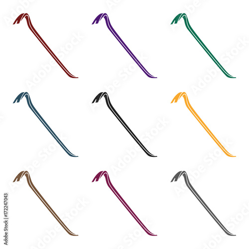 Crowbar icon in black style isolated on white background. Crime symbol stock vector illustration.