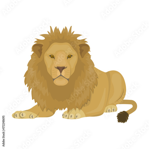 A lion, a wild and ferocious predator. Leo, the king of beasts single icon in cartoon style vector symbol stock illustration web.