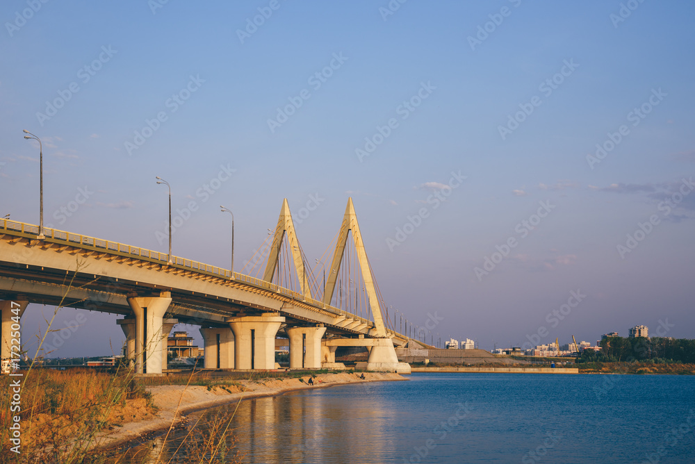 Obraz premium Millennium bridge to in Kazan, Russia.