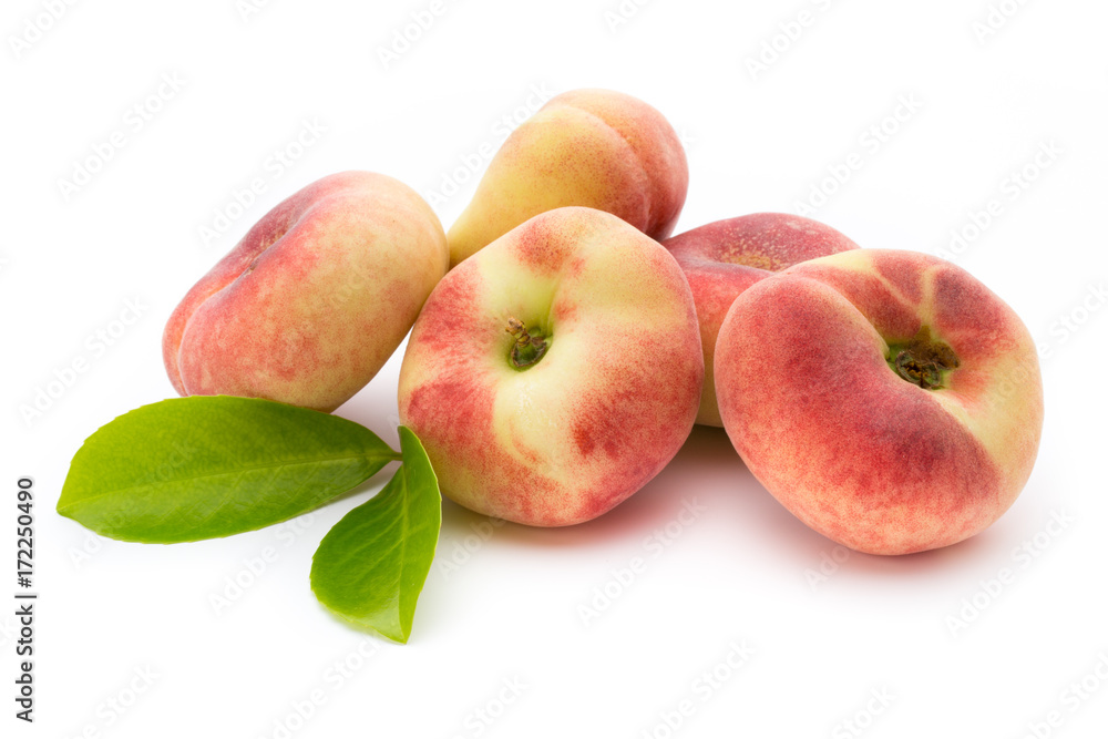 Peach. Fruit with isolated on white background.