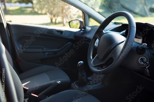 Car interior with steering wheel © WavebreakMediaMicro