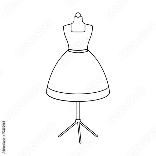 Equipment, mannequin for sewing women's clothing. Sewing and equipment single icon in outline style vector symbol stock illustration web.