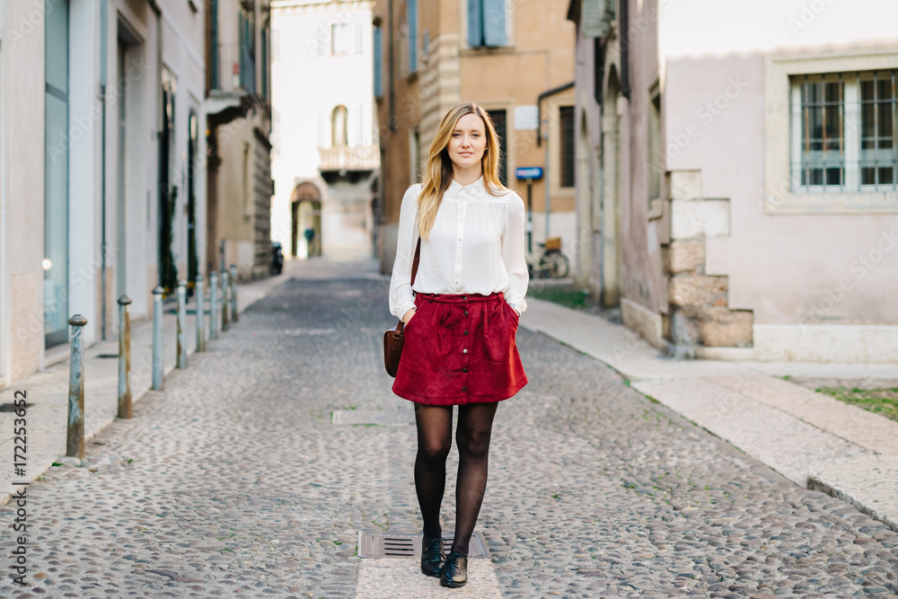 Blond woman in Verona, Italy Blond woman in Verona, Italy