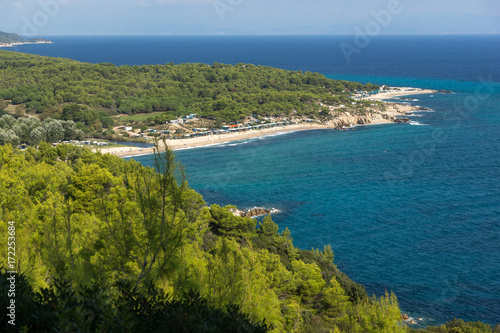 Panoramic view of Platanitsi Beach at Sithonia peninsula, Chalkidiki, Central Macedonia, Greece © Stoyan Haytov