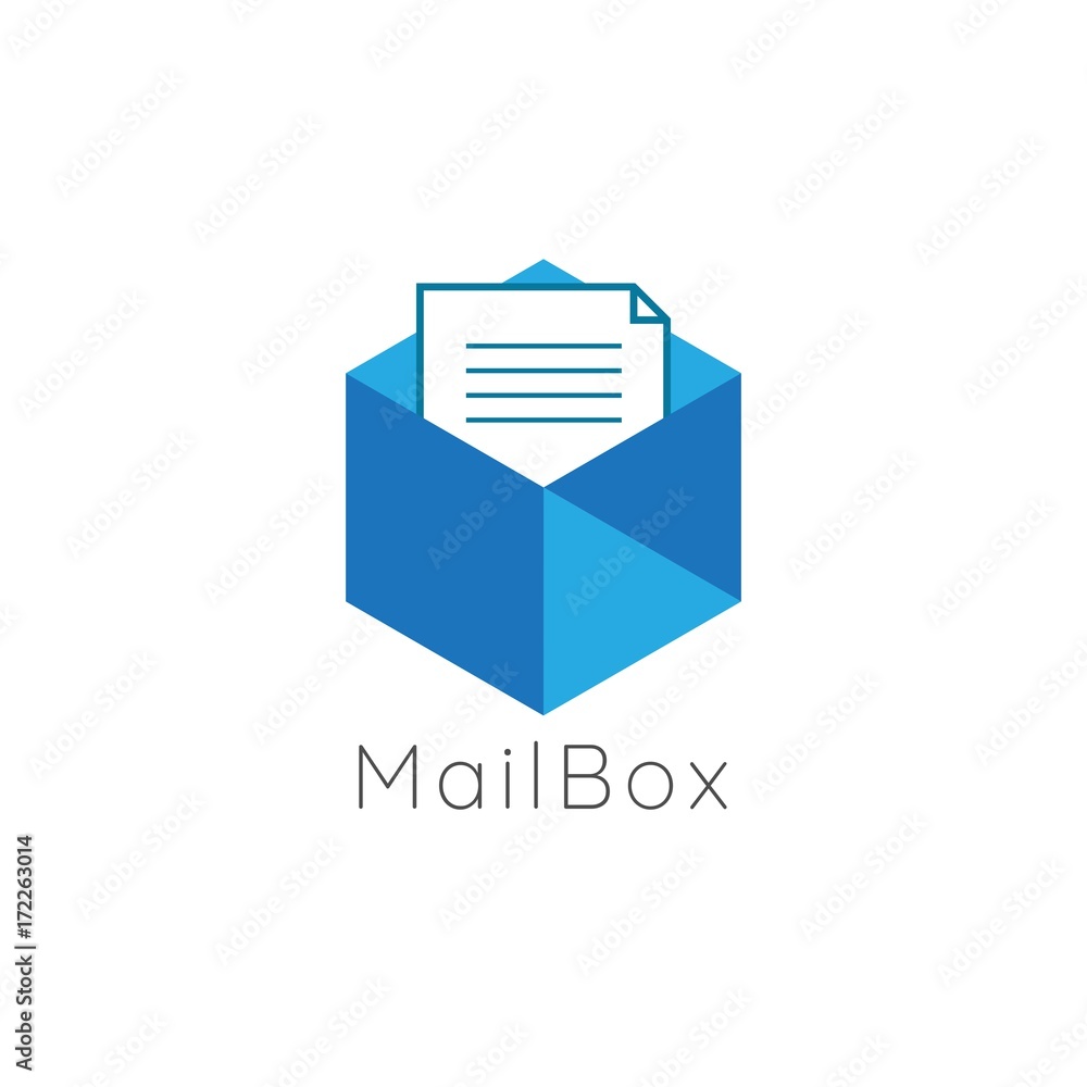 Blue Mail Box Logo. logo Template Blue Mail Box Logo. logo Template