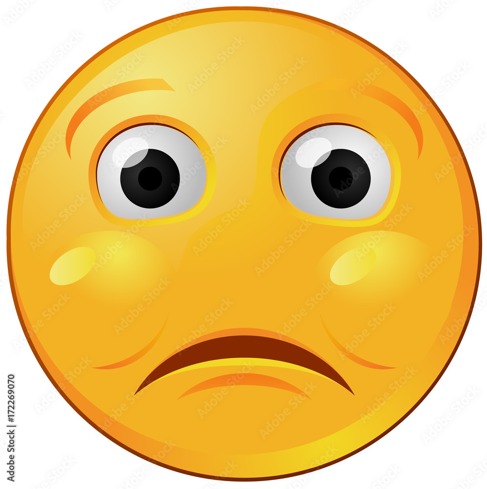 Sad or lonely emoji vector image Sad or lonely emoji vector image