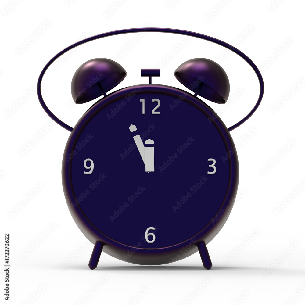alarm clock with little minutes to twelve o'clock alarm clock with little minutes to twelve o'clock