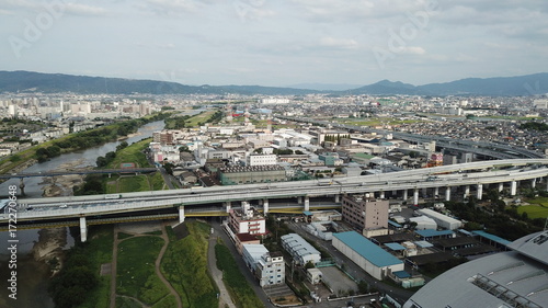 大和川から空撮～阪神高速14号松原線を望む～