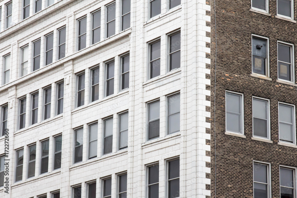 Black and white building, full frame