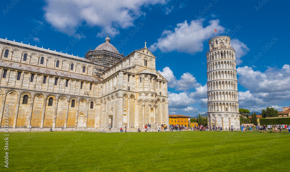 Pisa Cathedral and Leaning Tower at Duomo Square