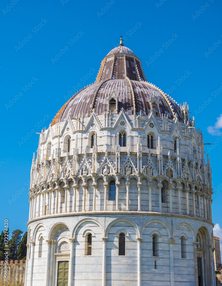 The Pisa Baptistery at Duomo Square