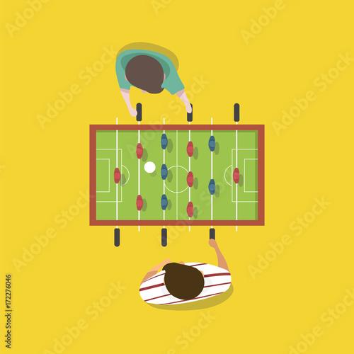 Vector of people playing football game tabletop