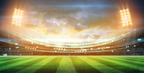 lights at night and stadium 3d render,