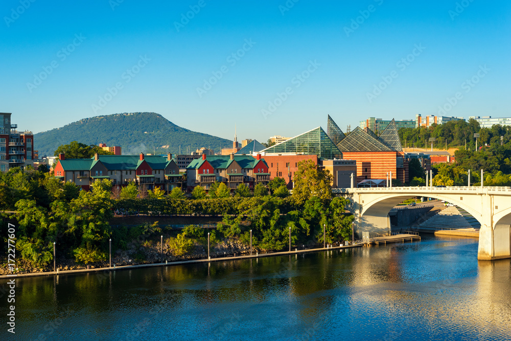 Chattanooga skyline from above the Tennessee River