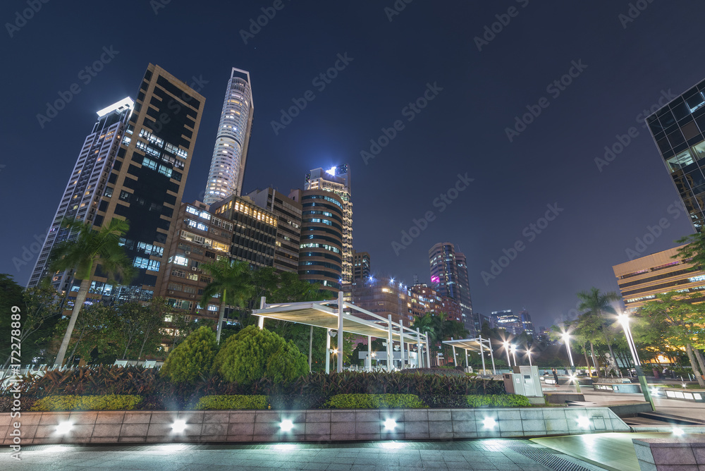 Obraz premium midtown of Hong Kong ciity at night