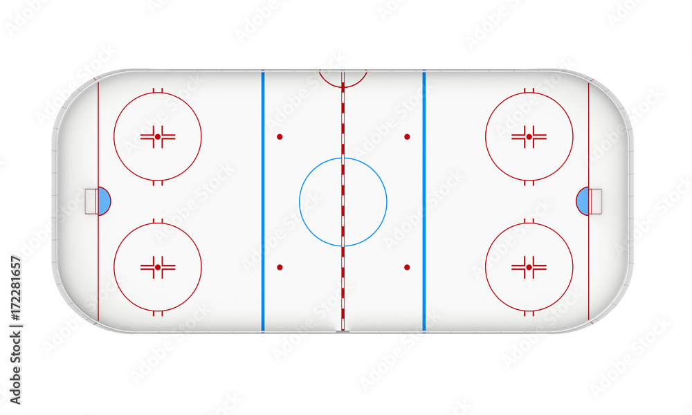 Naklejka premium Ice Hockey Rink Isolated
