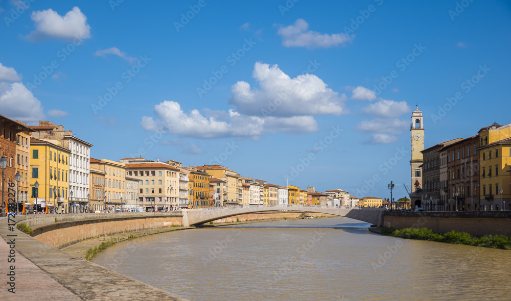 River Arno in the city of Pisa on a wonderful day