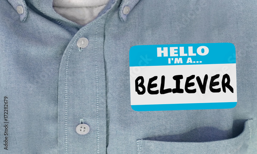 Believer Name Tag Shirt Faith Religion God 3d Illustration
