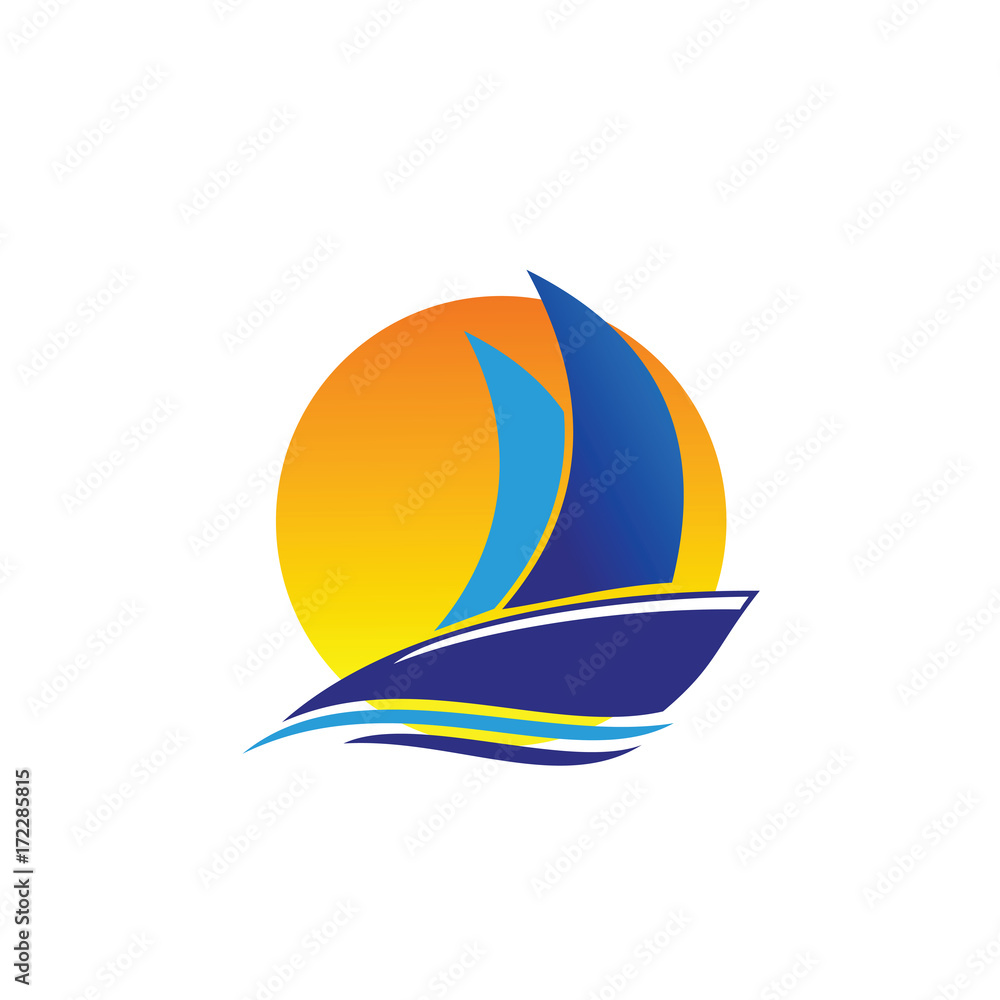 Boat Trans, vector logo template