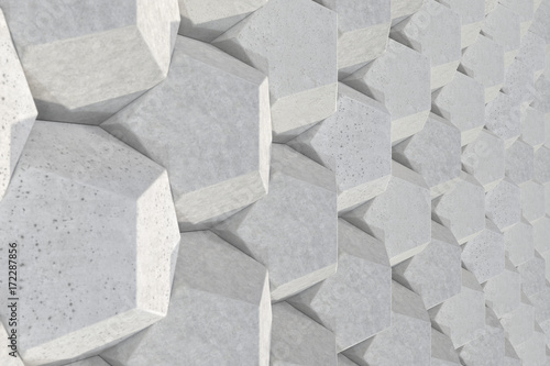 Pattern of concrete hexagonal elements