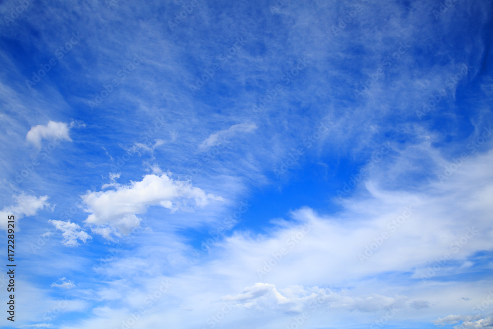 The vast blue sky with clouds
