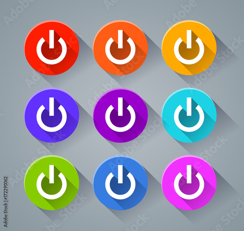 power icons with various colors