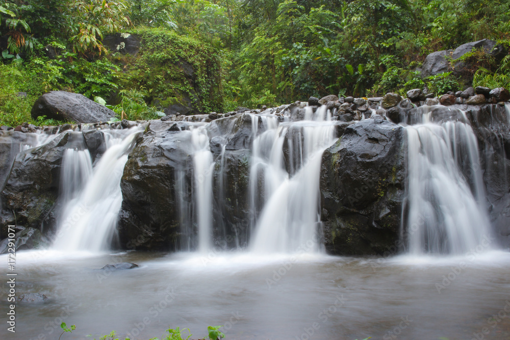 A slow shutter of a waterfall